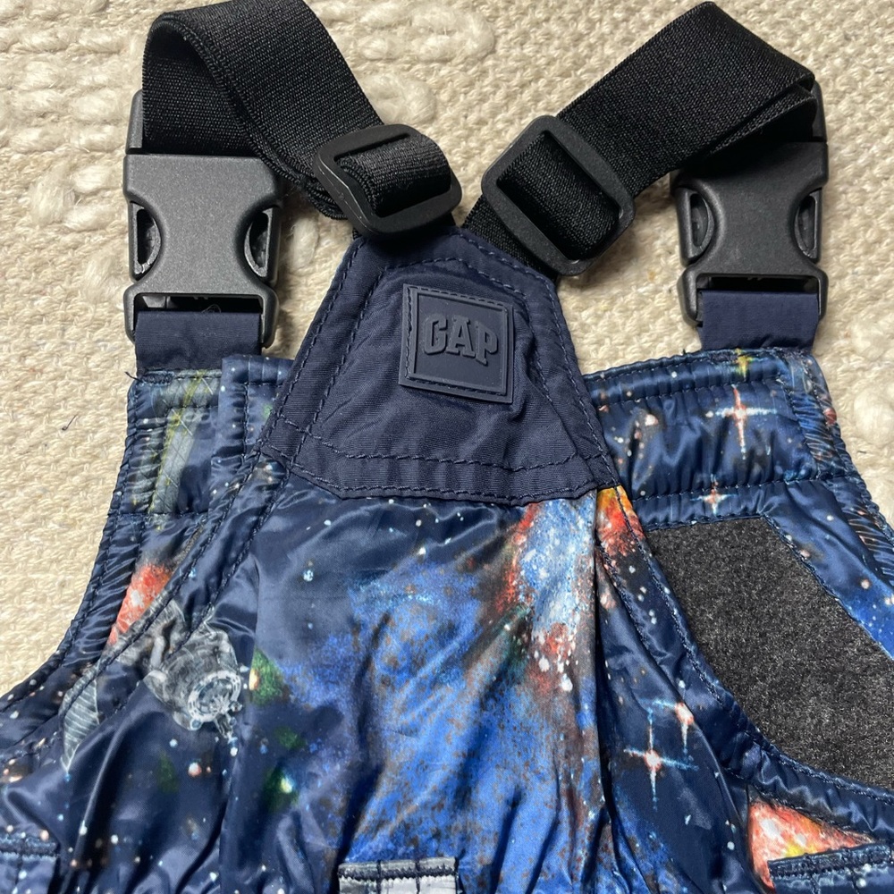 Baby Gap Astronaut Space Galaxy Navy Blue Black Overall Snowpants - Picture 5 of 8